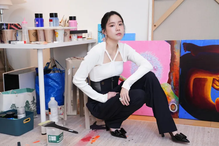 程予希無論是演員還是畫家身分，家人都非常支持。彭欣偉攝