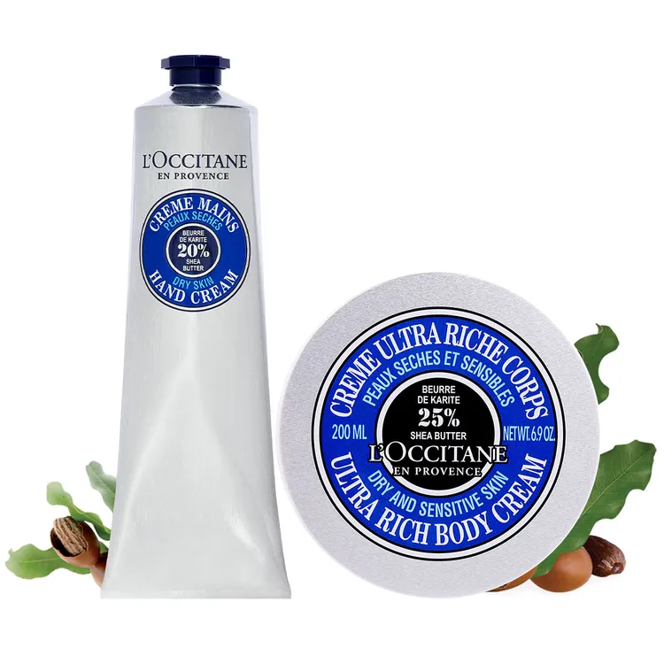 歐舒丹乳油木呵護滋養組，150ml乳油木護手霜、200ml乳油木保濕身體霜，3260元。品牌提供