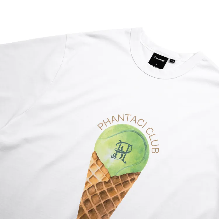 網球圖案巧妙化身為檸檬口味的甜筒冰淇淋。品牌提供