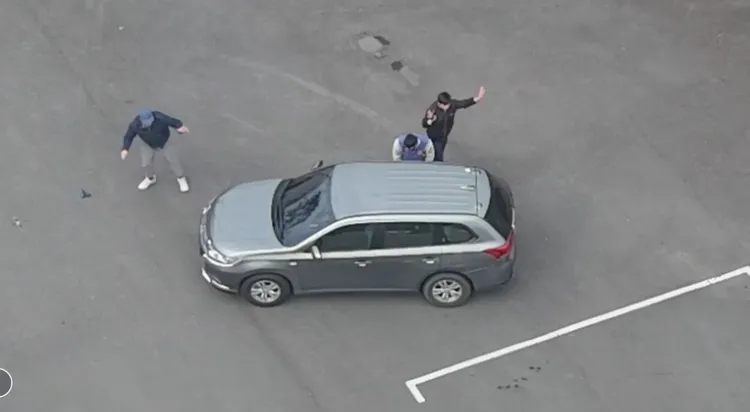 林口警出動空拍機參與防搶演練，鷹眼拍攝不輸電影。翻攝畫面