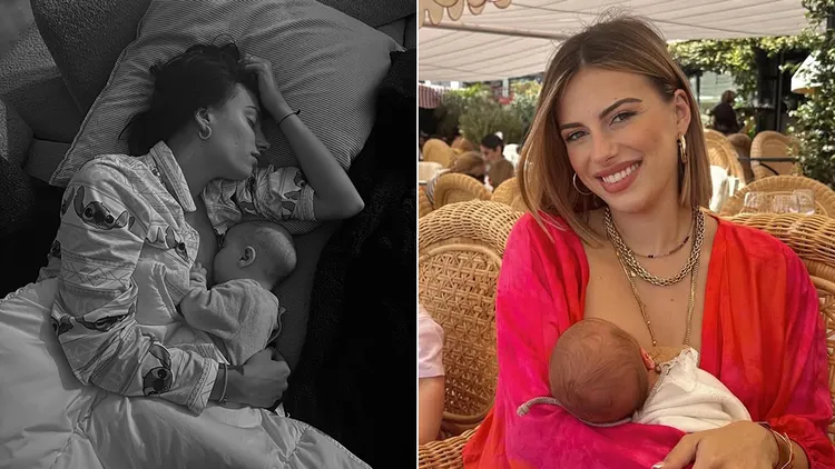 秋莉奧在IG分享哺乳照引發爭議。翻攝自秋莉奧IG