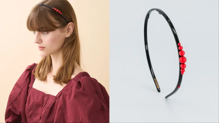 亞歷山卓珍珠綵結髮箍，4300元。品牌提供