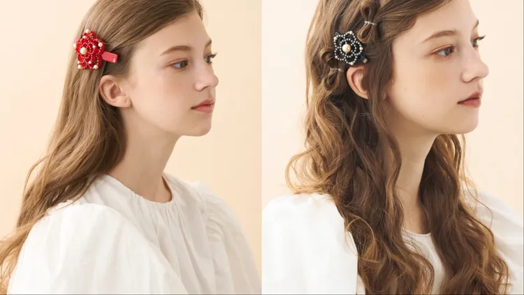 亞歷山卓花開富貴仕女夾（左）1萬2800元、花開富貴豆扣夾（右）8400元。品牌提供