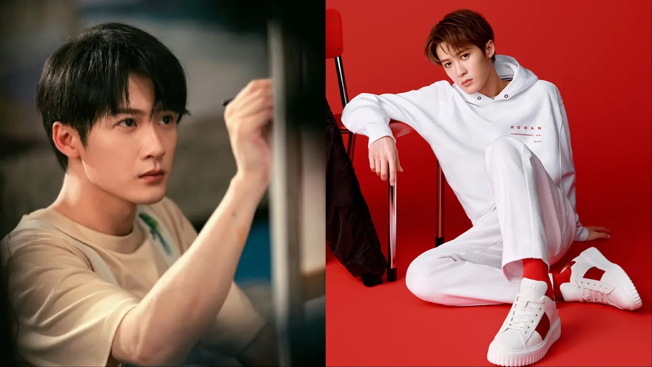 檀健次無論戲裡、戲外皆擁有帥氣外貌。左圖翻攝《獵罪圖鑒》微博、右圖品牌提供