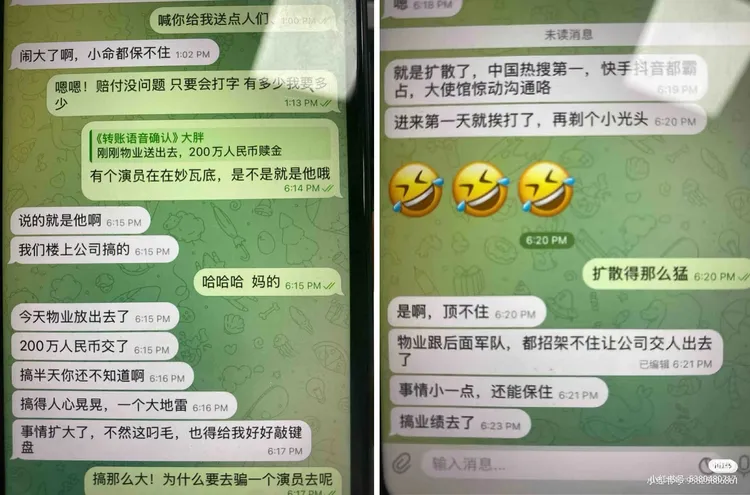 中國網友瘋傳王星被以200萬人民幣贖回。翻攝巴黎在逃小祖宗微博