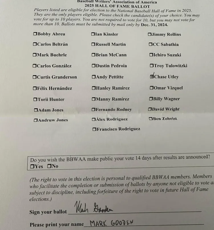 古登的選票沒投一朗。  翻攝TooGooden17  X