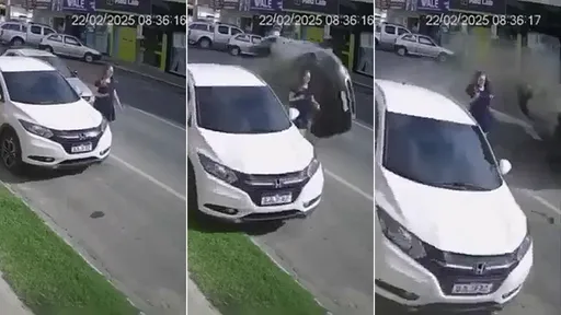 影片｜幸運點滿！她走在相撞兩車之間奇蹟毫髮無傷