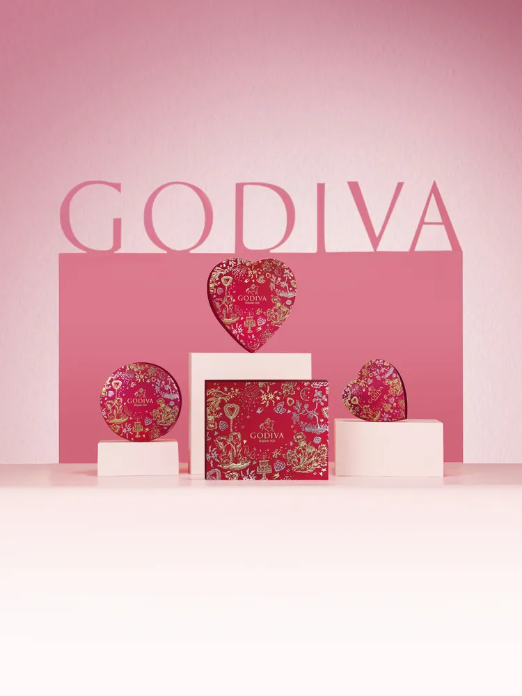 GODIVA 2025情人節限定摯愛禮盒包裝以節日煙火圖案為靈感。業者提供