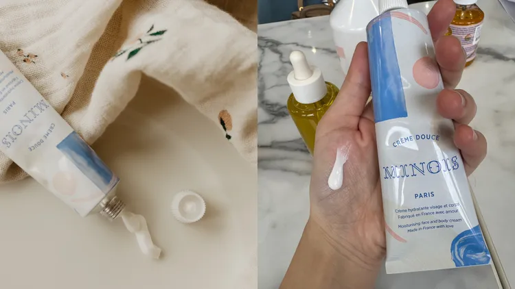 Minois溫和乳霜，100ml／950元。左圖品牌提供、右圖張家玲攝