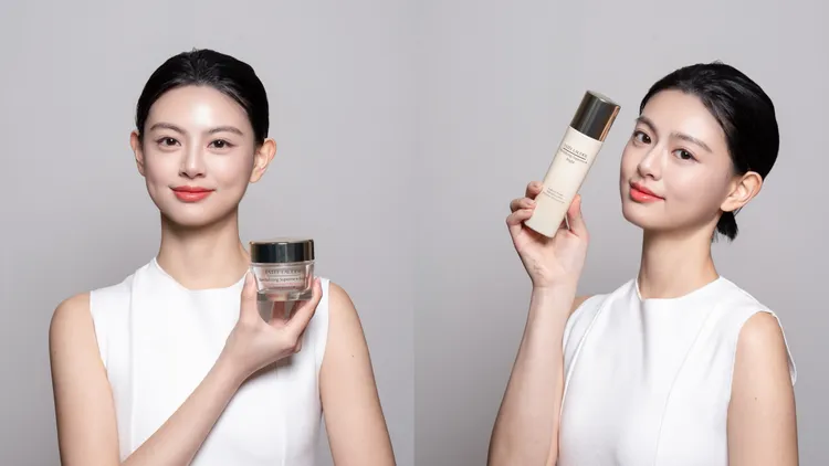 雅詩蘭黛針對老化暗沉與班點肌膚，推出全新年輕無敵亮白淡斑膠原霜，以及年輕無敵亮白淡斑水凝乳。品牌提供