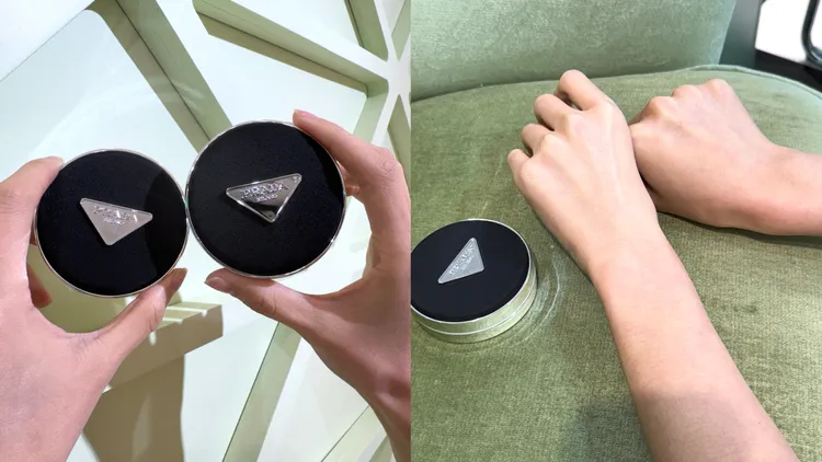 PRADA原生霧光尼龍氣墊呈現柔霧啞感與光感。張家玲攝