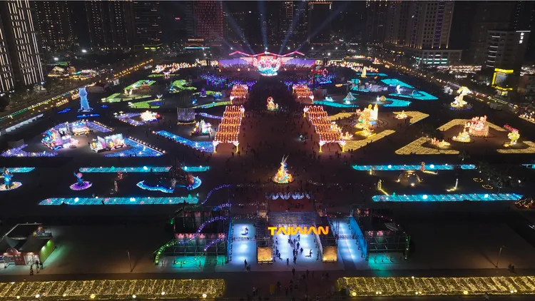 台灣燈會空拍圖。桃園市府提供
