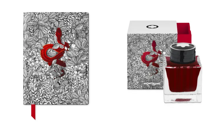 MONTBLANC「生肖與符號」系列蛇年#146筆記本（左圖）2800、墨水（右圖）1400元。品牌提供