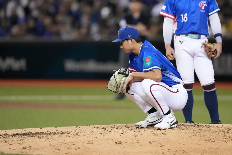 沙子宸投到雙腿抽筋。   棒協提供