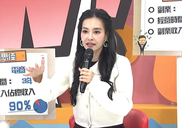 王思佳9成收入全靠副業。中天綜合提供