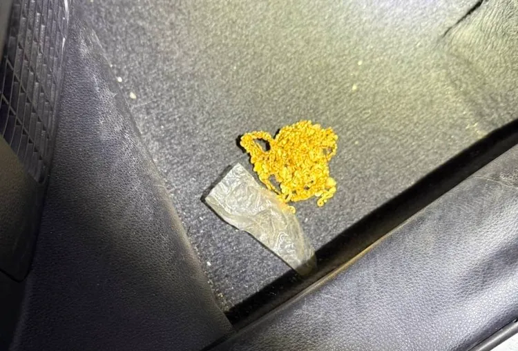 警方起獲被搶走的金項鍊。桃園警分局提供