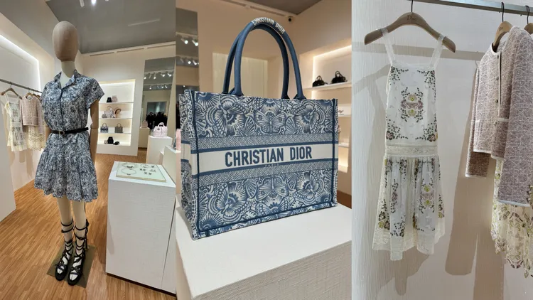 DIOR 2025春夏女裝中有以蝴蝶為主角的浪漫設計。張家玲攝