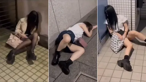 治安好到「斷片辣妹」都深夜放心睡路邊? 影片吸睛4600萬人次熱議