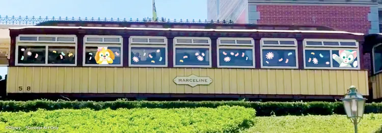絲們可搭乘香港迪士尼樂園鐵路達菲與好友春日限定列車，體驗和達菲與好友一起遊覽樂園的喜悅。業者提供