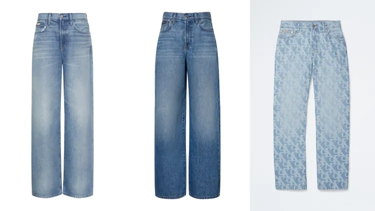 Calvin Klein高腰寬鬆仿舊牛仔褲（左起）、高腰寬鬆水洗牛仔褲、90s直筒牛仔褲，各7980元。品牌提供