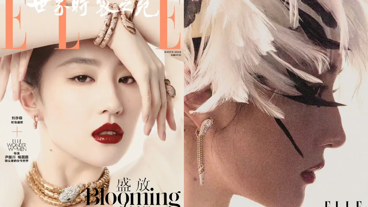 劉亦菲拍攝中國版《ELLE》封面。翻攝《ELLE》微博