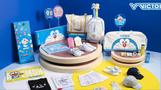 哆啦A夢聯名VICTOR勇闖羽球圈! 竹蜻蜓、記憶吐司現身球場