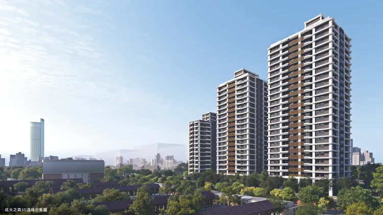 「成⼤之森」擁有成功⼤學、台南公園30萬坪綠海，絕無僅有的立地條件，吸引優質菁英關注⽬光。