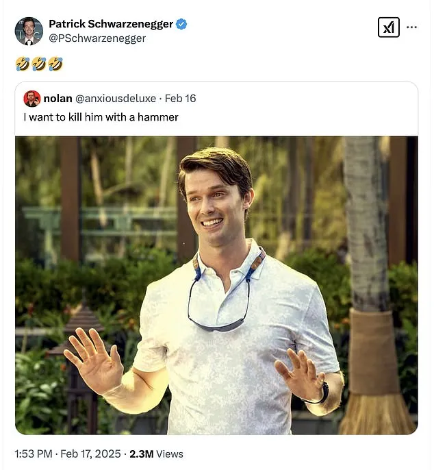 派屈克史瓦辛格分享網友反應與笑到流淚的表情符號，看得出他對於觀眾的熱烈迴響很樂。