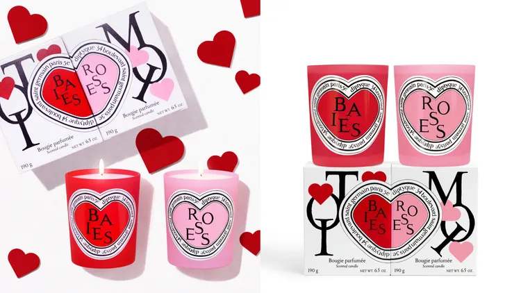 Diptyque 2025情人節限量香氛蠟燭漿果香&玫瑰，190g*2／4570元。品牌提供 