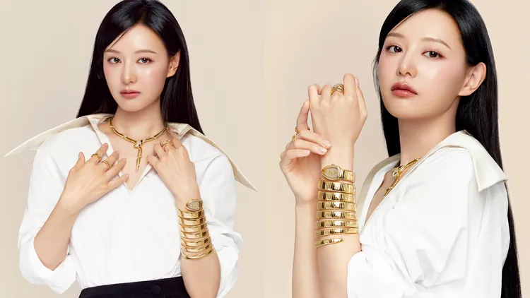 金智媛在寶格麗加持，當起絕美「蛇姬」。翻攝品牌IG