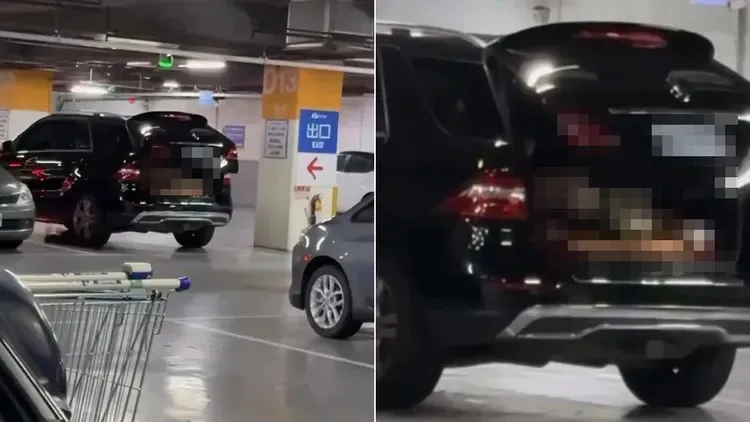 彰化某家樂福停車場發生賓士車「活春宮」事件，警方找到當事人發現是對夫妻，將依妨害風化罪偵辦。翻攝Threads