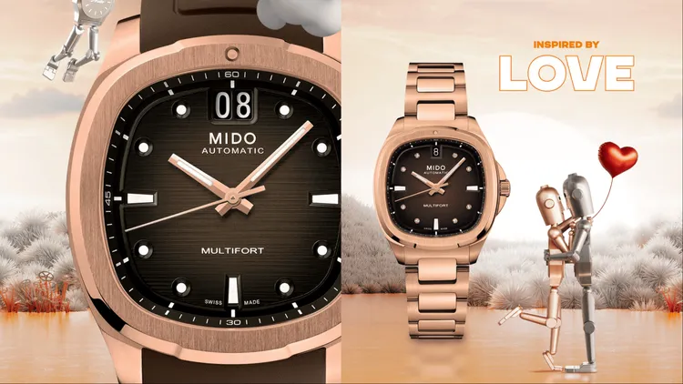 MIDO運用玫瑰金與巧克力色調的搭配打造出濃情魅力。品牌提供