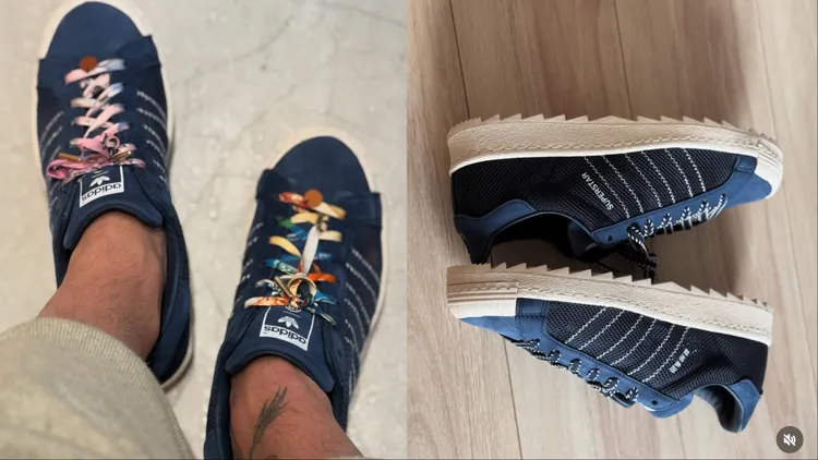 陳冠希曬出自己穿著鞋款的腳部特寫照替全新聯名鞋預熱。翻攝陳冠希IG