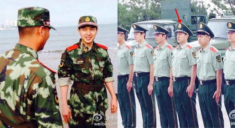 李威曾參加中國的實境秀《加油吧，兄弟》，並受訓當兵惹議。翻攝李威微博