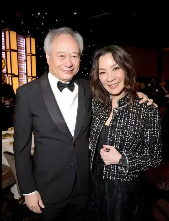 楊紫瓊（右）和李安在頒獎典禮敘舊。翻攝shiatzychen IG