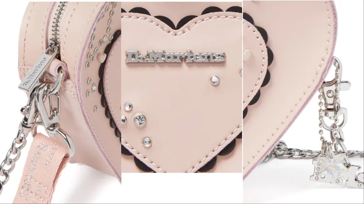 Dr. Martens「VALENTINE 系列」粉紅愛心小包，3880元。品牌提供