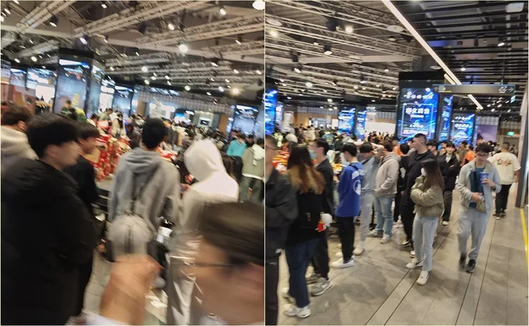 三創一樓因特賣會出現誇張排隊人龍。讀者提供