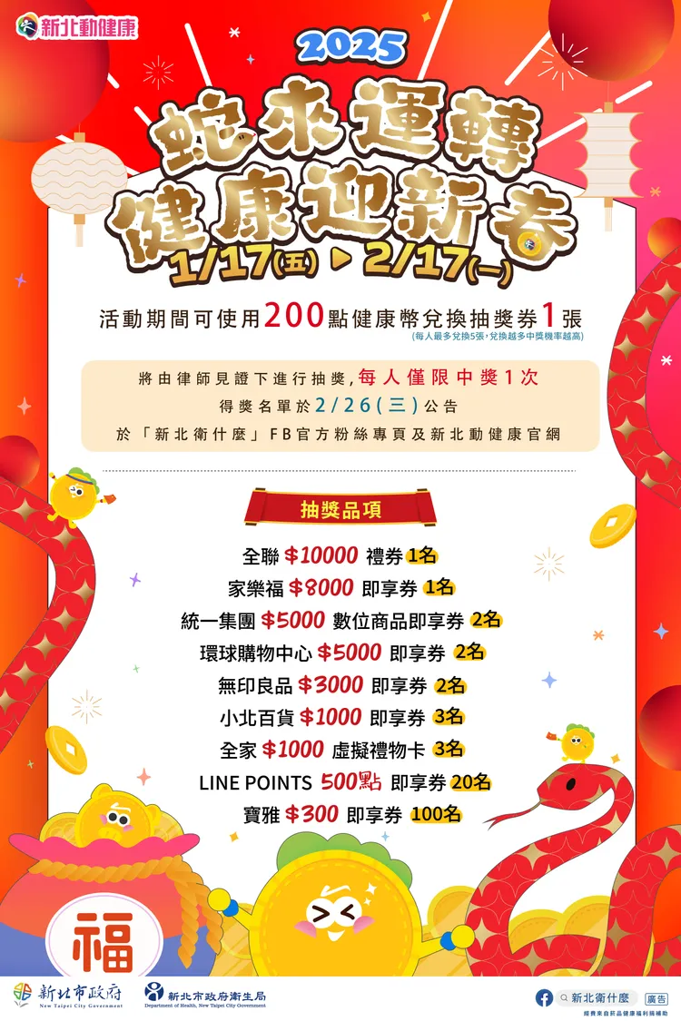 新春抽獎活動DM。衛生局提供