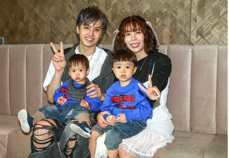 田亞霍跟老婆一家四口幸福美滿。猫少娛樂工作室提供