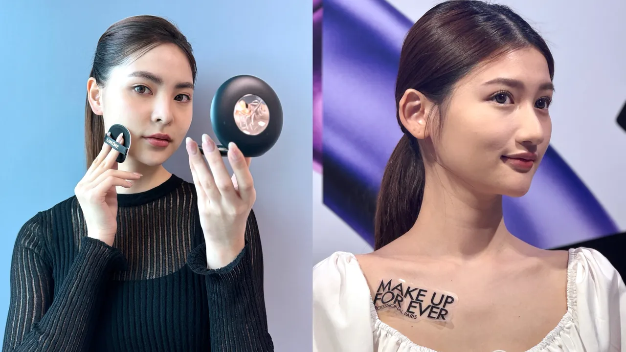 彩妝品牌蘭蔻（LANCOME）和MAKE UP FOR EVER都有蜜粉新品，可輕鬆打造2025正夯的清透感底妝。張家玲攝