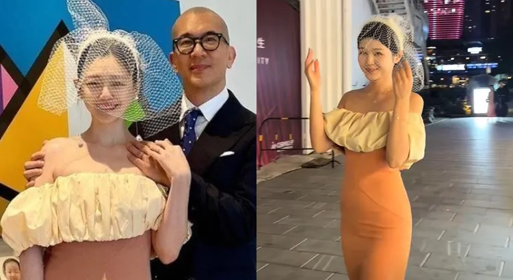 「中S」（右圖）復刻大S的露肩禮服。翻攝抖音