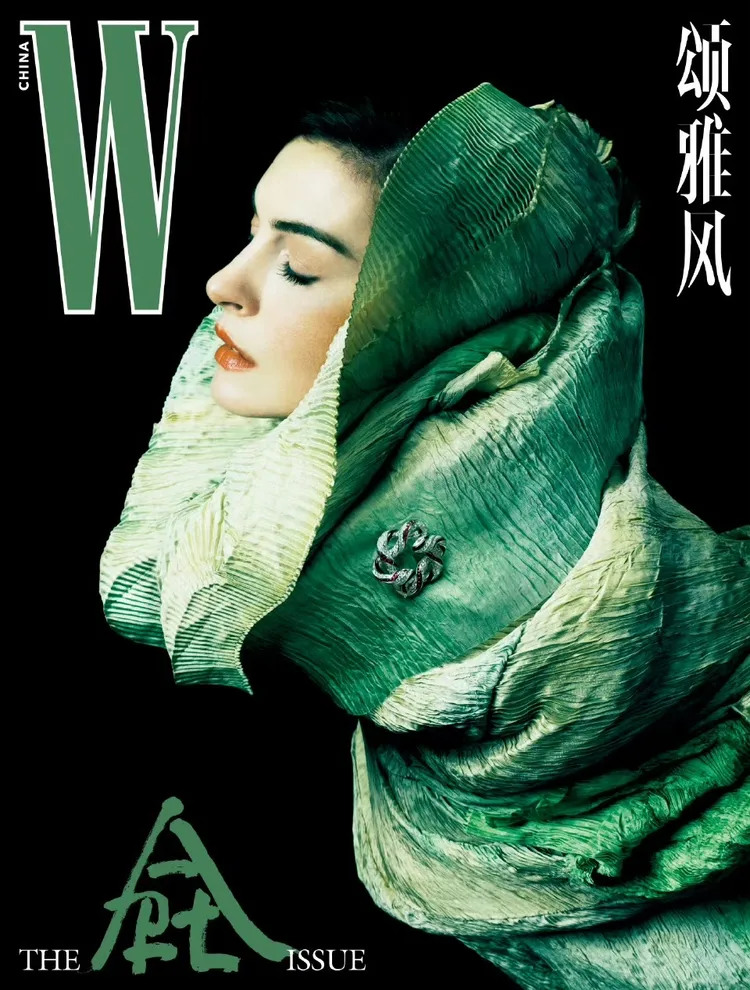 安海瑟薇拍攝《W》中文版封面。翻攝《W》中文版微博