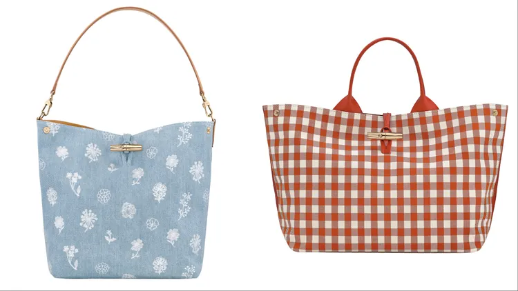 Longchamp Le Roseau藍色手提包（左）2萬5800、Le Roseau紅色手提包（右）2萬3500元。品牌提供