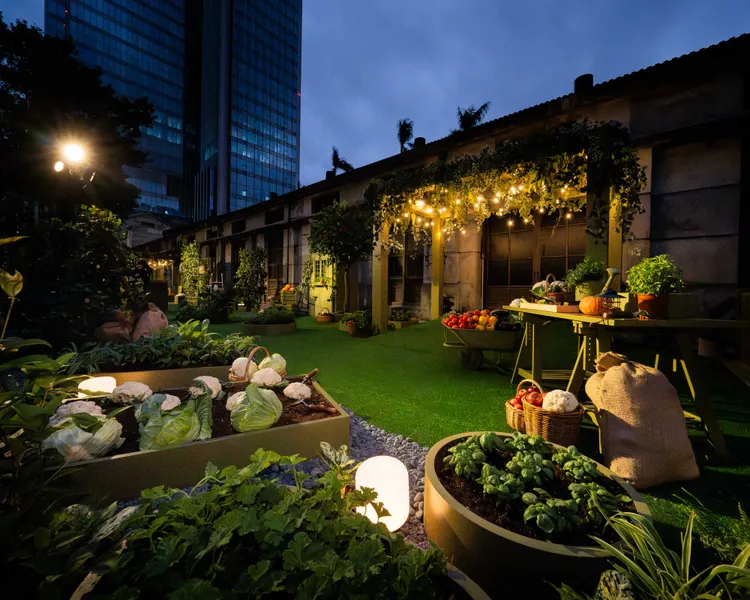 Longchamp在松山文創園區打造出田園風光。品牌提供