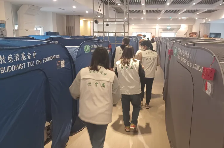 楠西地震受災戶緊急安置在臨時安置點綠柏園。市府提供