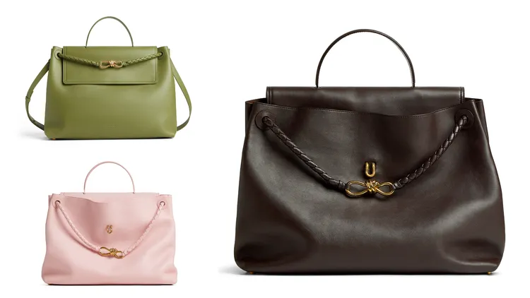 Bottega Veneta Ciao Ciao絲滑皮革大型手提肩背包，各27萬5100元。品牌提供