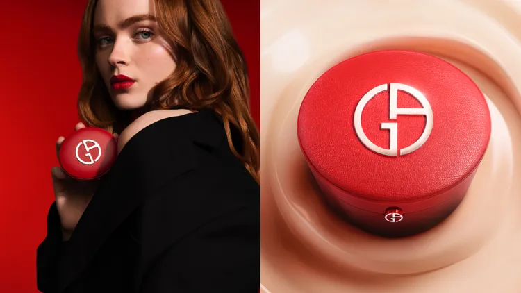 Armani Beauty完美絲絨持久氣墊粉餅25周年限定版，3500元。品牌提供