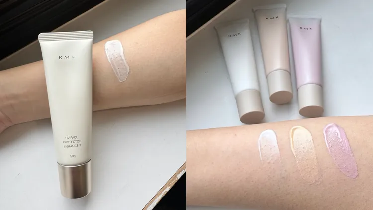 RMK高效UV防護乳（左圖）50g／1300元、RMK毛孔修飾隔離霜（右圖）各1450元。張家玲攝