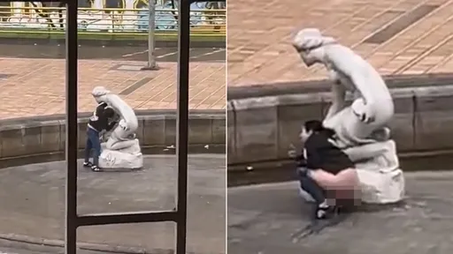 摸乳性騷女神雕像不過癮 她竟加碼當場脫褲尿襲