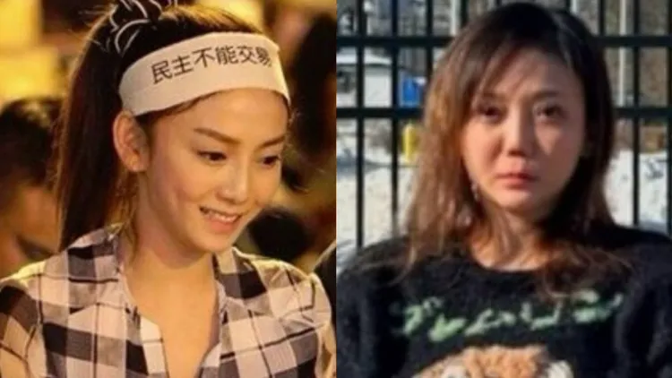 劉喬安11年前清純消瘦模樣受封「太陽花女神」，11年後涉毒品、詐欺崩壞成階下囚。左翻攝自劉依函臉書、右翻攝自美國移民及海關執法局網站

